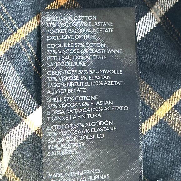 Tartan Plaid Slim Ankle Trousers Anthropologie Black Women's Size 12 Large - Picture 7 of 7